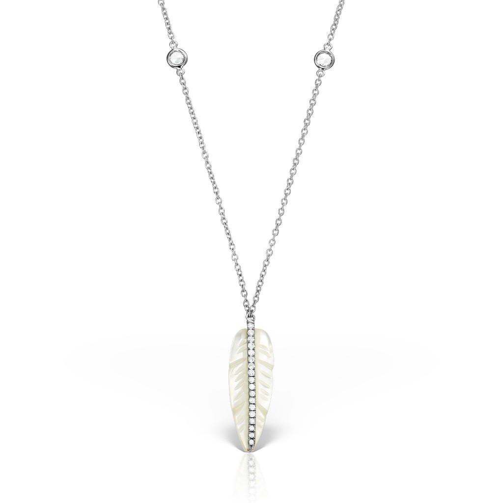 <b>Goddess Ma’at</b><br>Pendant in White Gold with Diamonds and White Onyx - Dita Von Helen