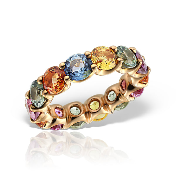 <b>Rainbow Magic</b><br>Ring in Rose Gold with Sapphires - Dita Von Helen